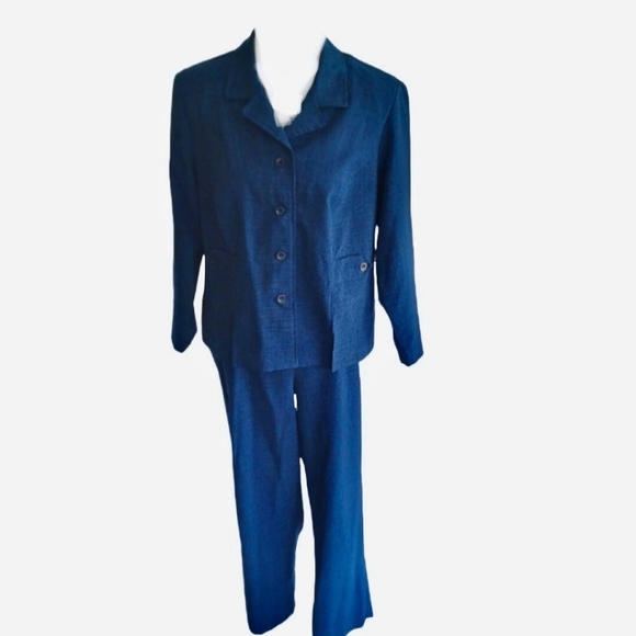 WOMEN'S SAG HARBOR 2 PIECE PANT SUIT SIZE 16WP - Picture 1 of 9